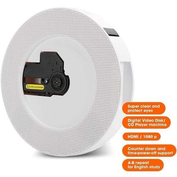 Portable Bluetooth CD Player Wall-Mounted FM Radio USB/SD AUX w/Remote -Open Box - Picture 5 of 16